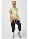 Sam 73 Turkizna in rumena dekliška majica z vzorcem SAM73 Auriga