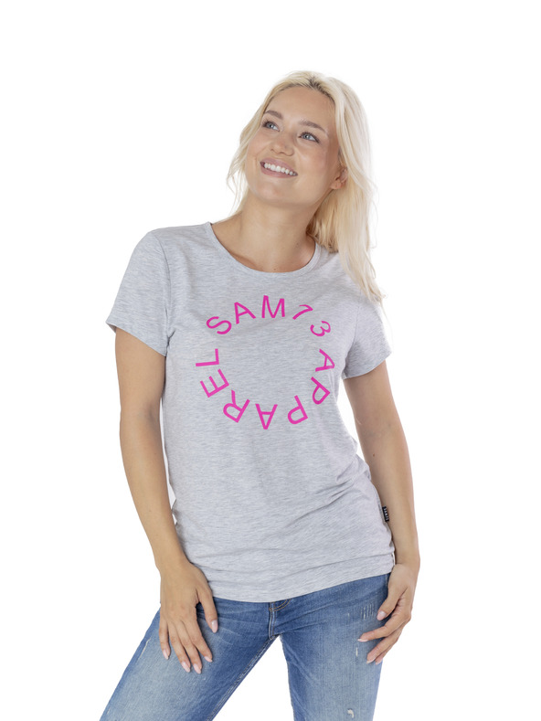 Sam 73 Svetlo siva ženska majica s potiskom SAM 73 Arias
