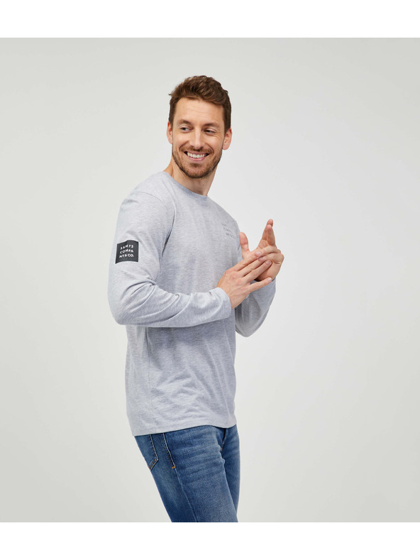 Sam 73 Svetlo siva moška črtasta majica SAM 73