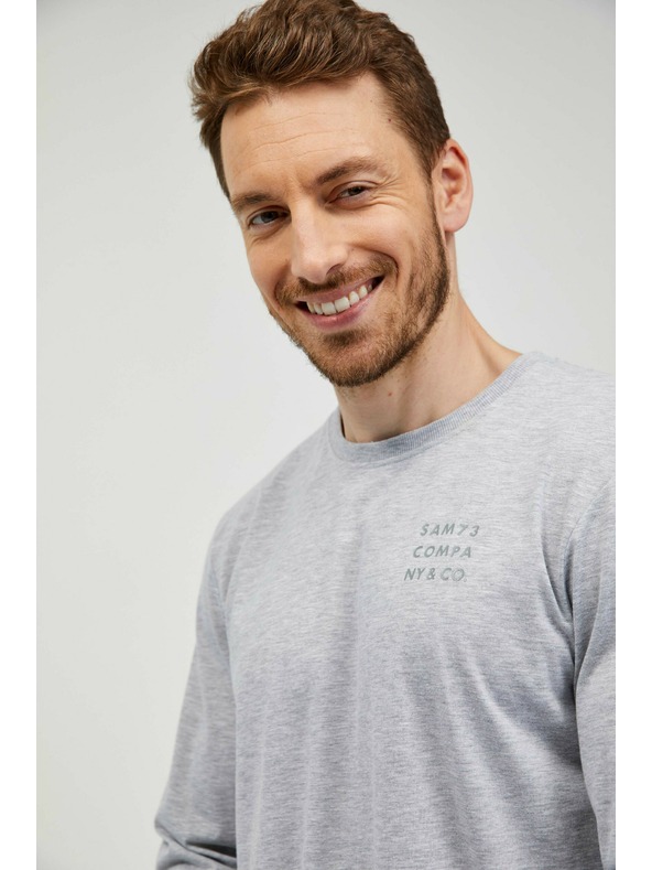 Sam 73 Svetlo siva moška črtasta majica SAM 73