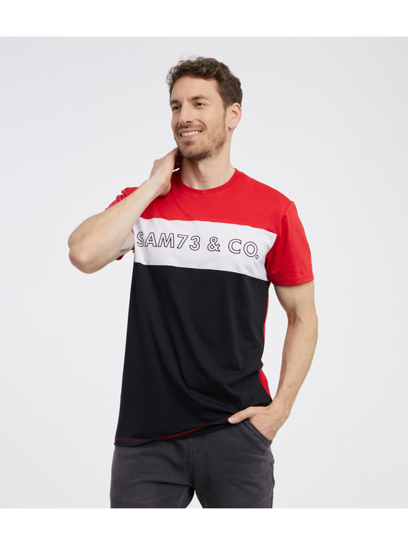 Sam 73 Črno-rdeča moška majica SAM 73 Seamus