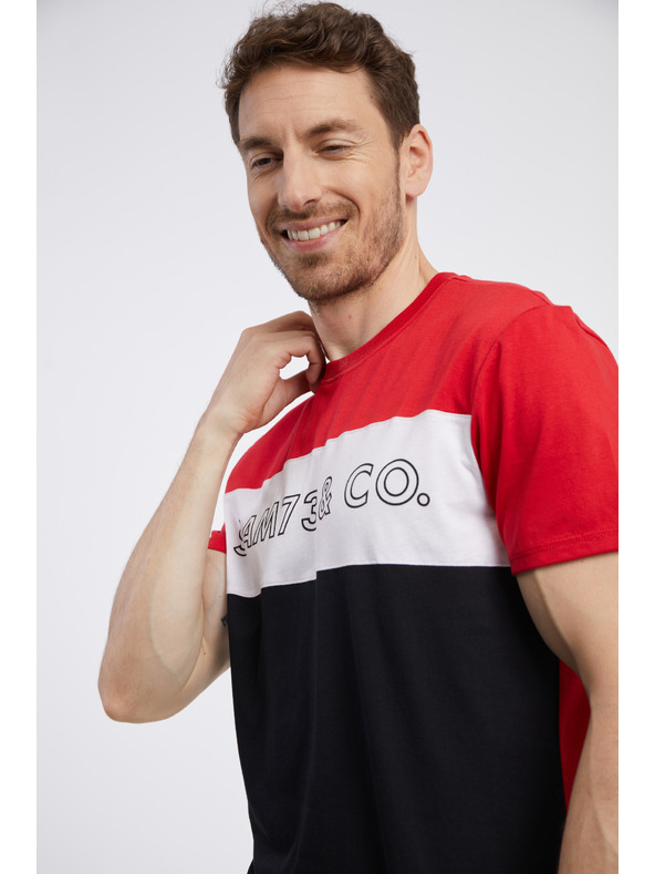 Sam 73 Črno-rdeča moška majica SAM 73 Seamus