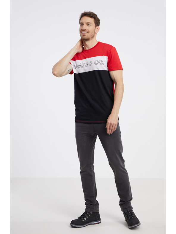 Sam 73 Črno-rdeča moška majica SAM 73 Seamus
