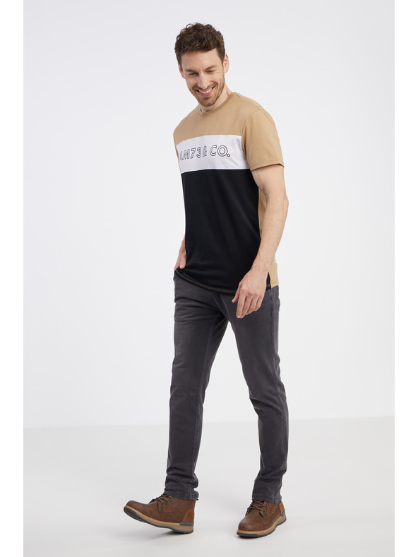 Sam 73 Črno-rjava moška majica SAM 73 Seamus