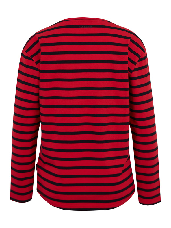 Sam 73 Rdeča ženska črtasta majica z dolgimi rokavi SAM 73 Prudence