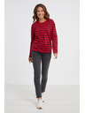 Sam 73 Rdeča ženska črtasta majica z dolgimi rokavi SAM 73 Prudence