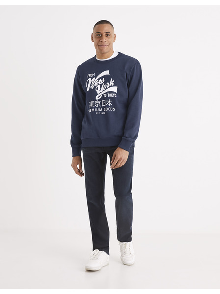 Celio Temno modre moške kavbojke Celio C15 ravnega kroja