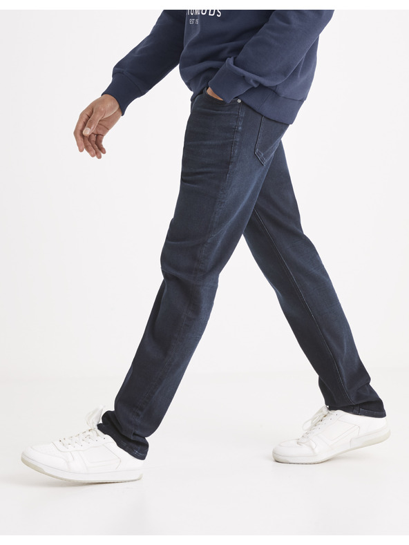 Celio Temno modre moške kavbojke Celio C15 ravnega kroja