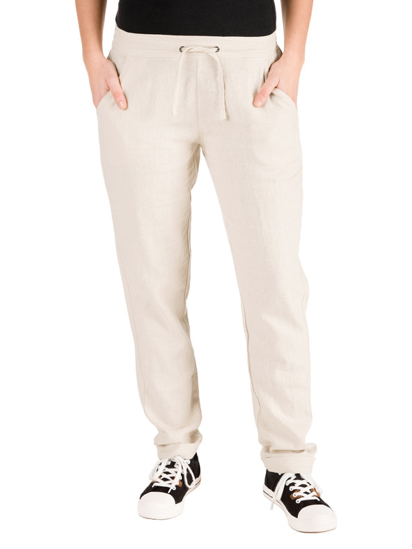 Sam 73 Kremaste ženske lanene hlače SAM 73