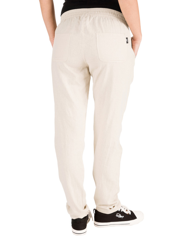 Sam 73 Kremaste ženske lanene hlače SAM 73