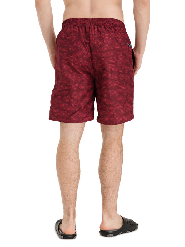 Sam 73 Moške kopalke z vzorcem v bordo barvi SAM 73
