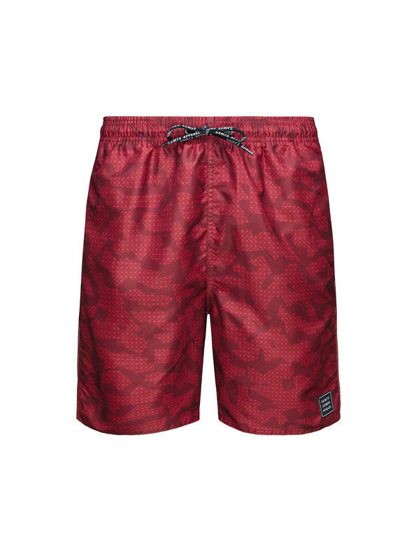Sam 73 Moške kopalke z vzorcem v bordo barvi SAM 73