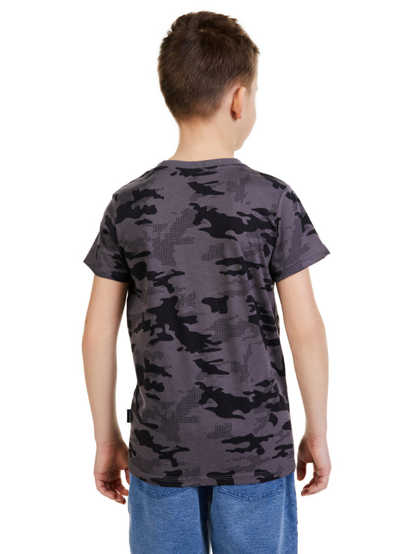 Sam 73 Temno siva fantovska majica z vzorcem SAM 73 Kelvin