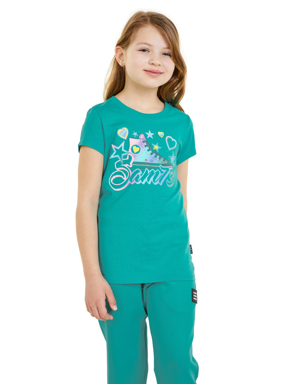 Sam 73 Petrol Dekliška majica SAM 73 Ursula s potiskom