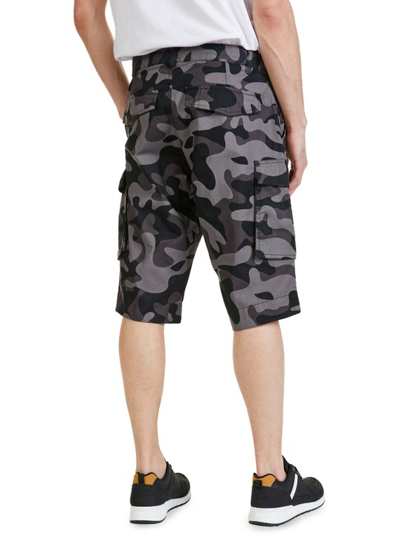 Sam 73 Temno sive moške kratke hlače z vzorcem SAM 73 John