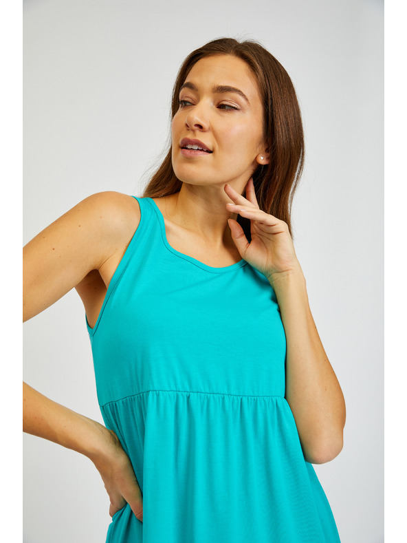 Sam 73 Turkizna ženska poletna obleka z volanom SAM 73 Chantal
