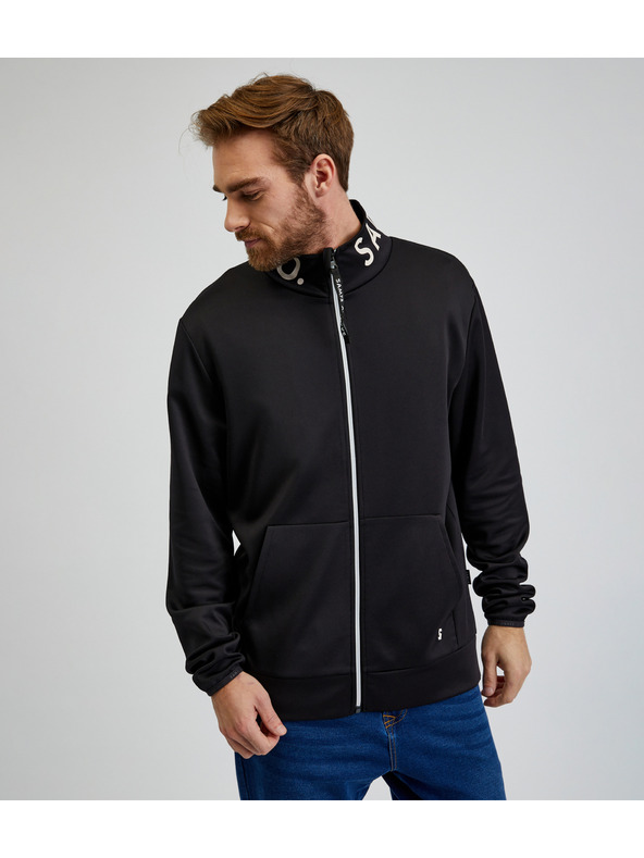 Sam 73 Črna moška majica z zadrgo SAM73 Stephen