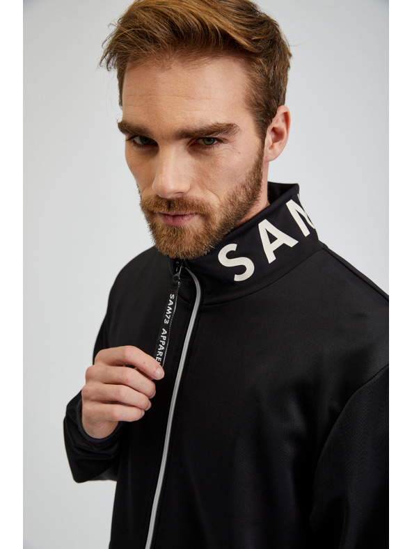 Sam 73 Črna moška majica z zadrgo SAM73 Stephen