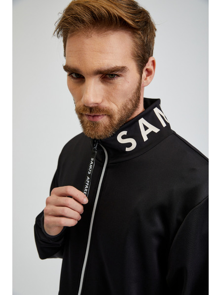 Sam 73 Črna moška majica z zadrgo SAM73 Stephen