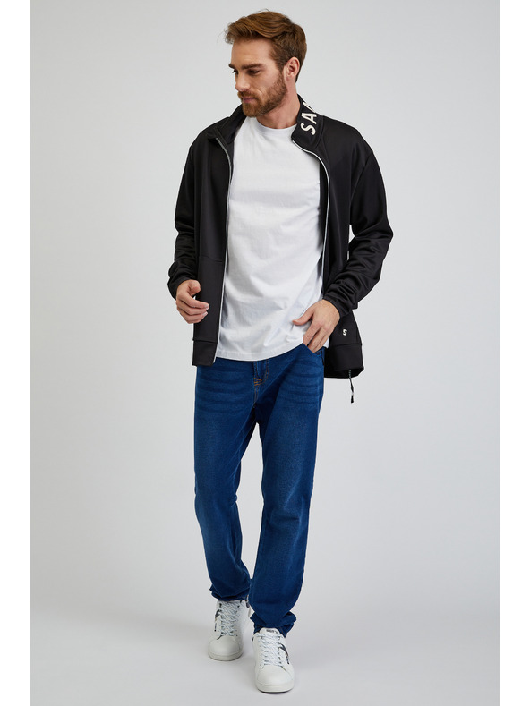 Sam 73 Črna moška majica z zadrgo SAM73 Stephen