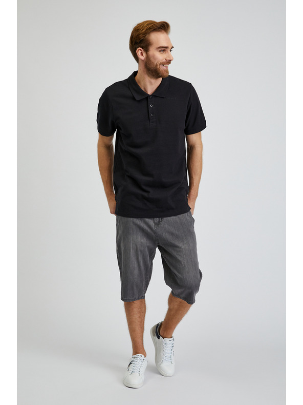 Sam 73 Črna moška bombažna polo majica SAM73 Chryz