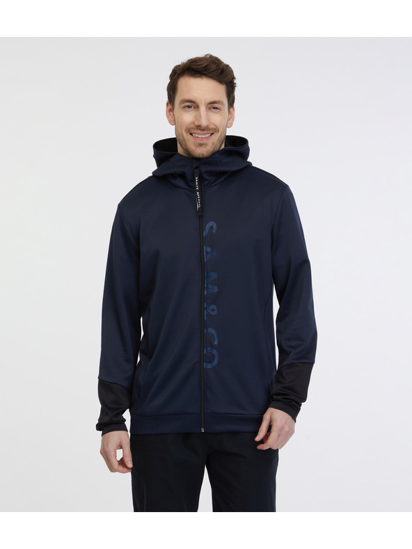 Sam 73 Temno modra moška kapuca z zadrgo SAM 73 Emanuel