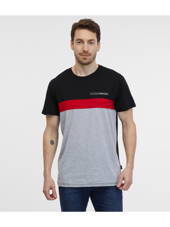 Sam 73 Sivo-črna moška majica SAM 73 Ernesto