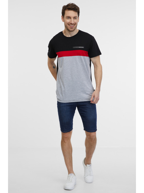 Sam 73 Sivo-črna moška majica SAM 73 Ernesto