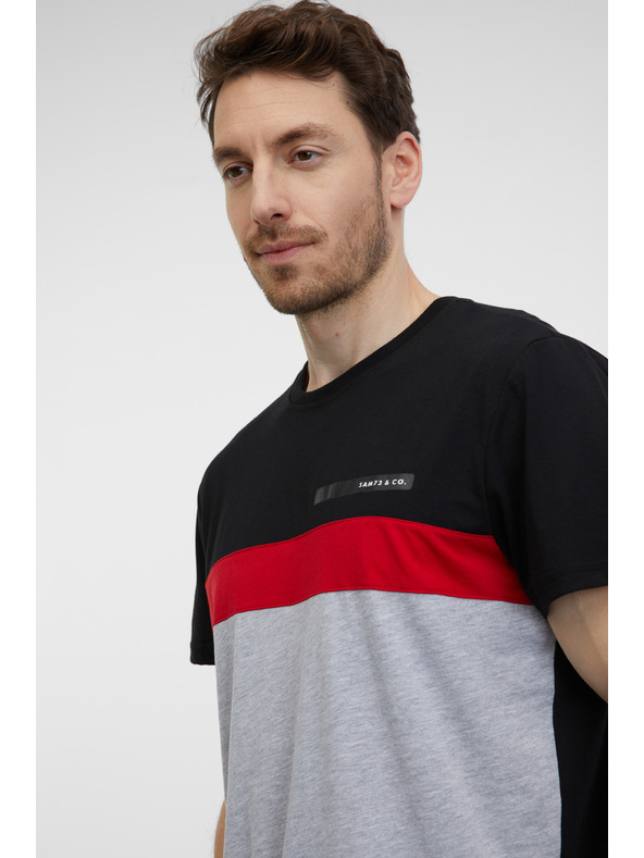 Sam 73 Sivo-črna moška majica SAM 73 Ernesto