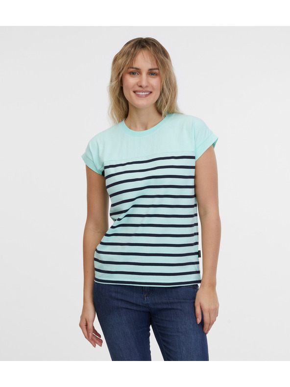 Sam 73 Turkizna ženska črtasta majica SAM 73 Mercedes