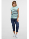 Sam 73 Turkizna ženska črtasta majica SAM 73 Mercedes