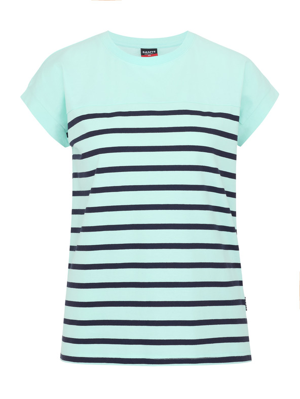 Sam 73 Turkizna ženska črtasta majica SAM 73 Mercedes