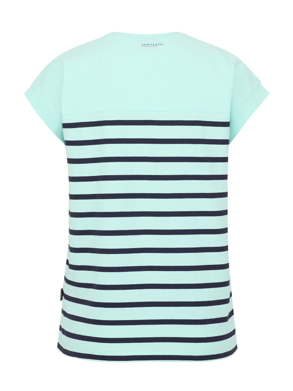 Sam 73 Turkizna ženska črtasta majica SAM 73 Mercedes