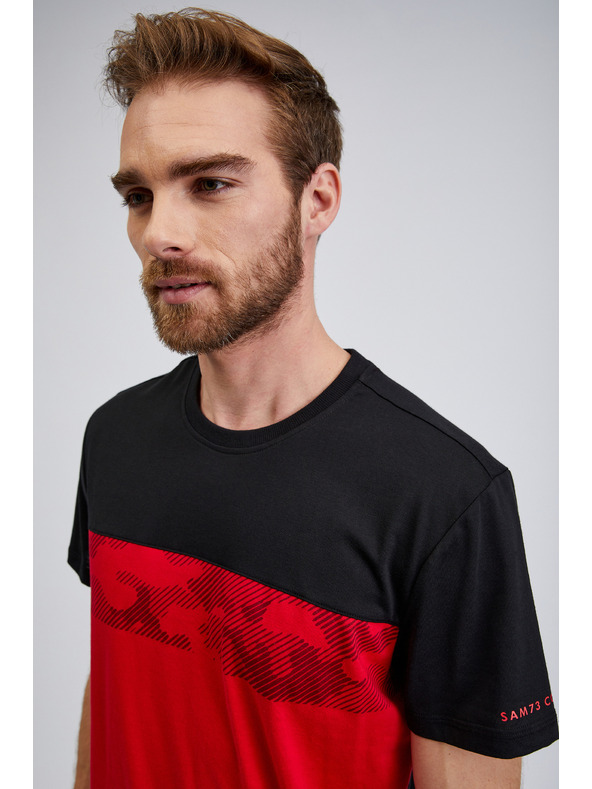 Sam 73 Črno-rdeča moška majica SAM73 Cetus