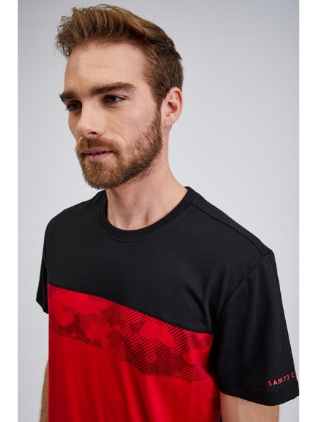 Sam 73 Črno-rdeča moška majica SAM73 Cetus