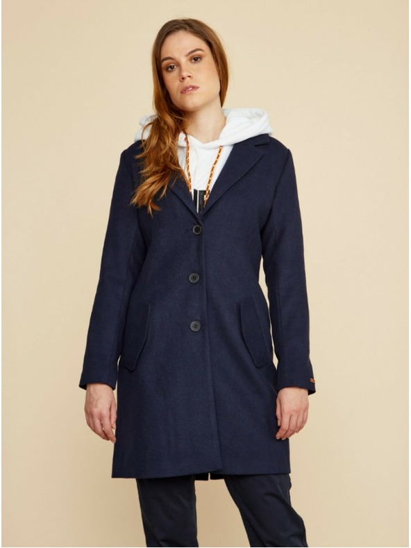 ZOOT.lab Temno modri ženski plašč iz volnene mešanice ZOOT.lab Klara