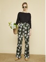 ZOOT.lab Zeleno-črne ženske hlače s cvetličnim vzorcem ZOOT.lab Ena