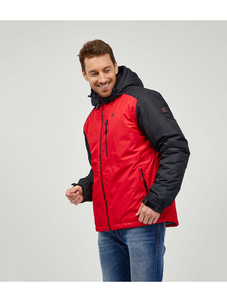 Sam 73 Črno-rdeča moška zimska prešita jakna Sam 73