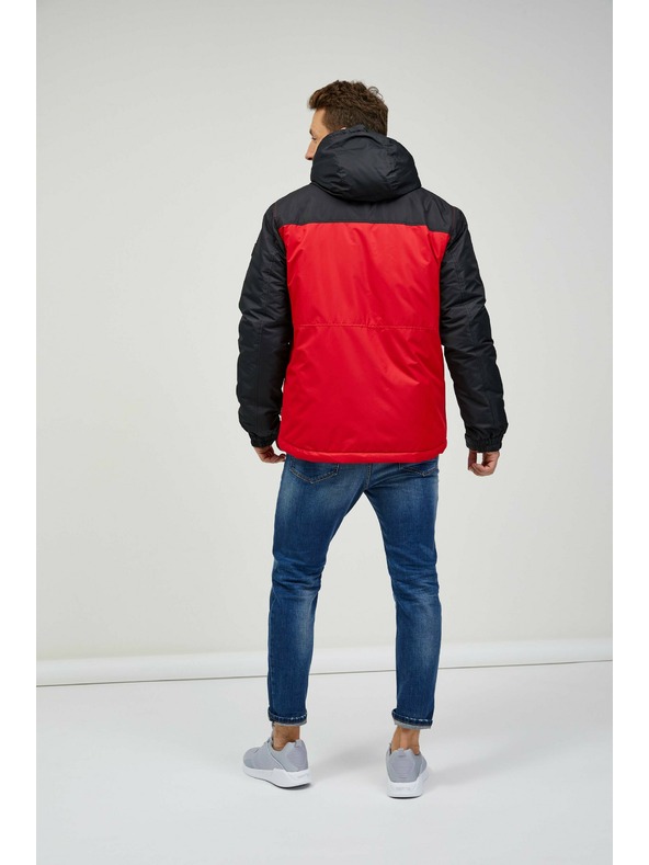 Sam 73 Črno-rdeča moška zimska prešita jakna Sam 73