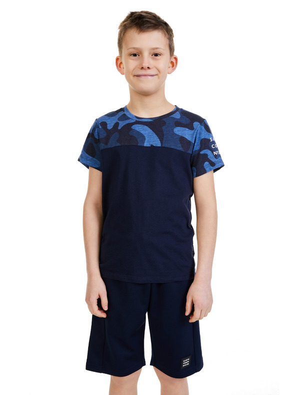 Sam 73 Temno modra fantovska vzorčasta majica SAM 73 Moses