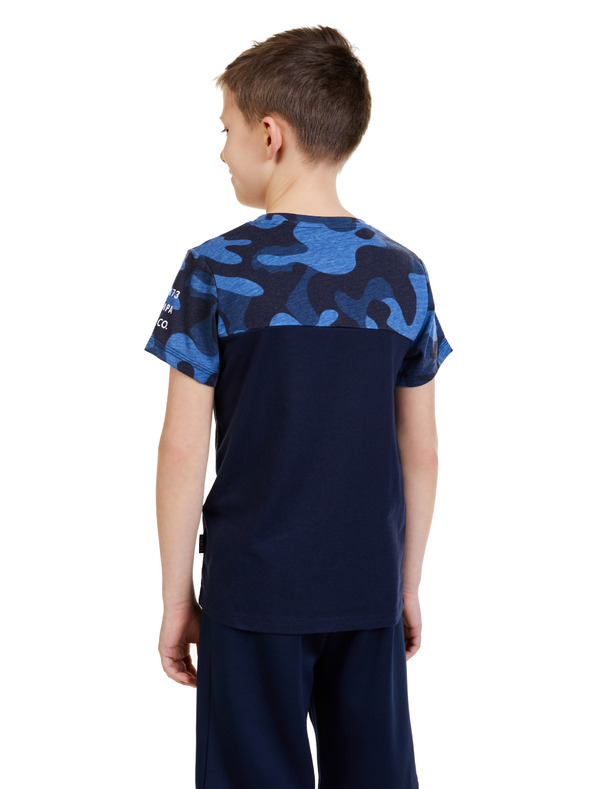 Sam 73 Temno modra fantovska vzorčasta majica SAM 73 Moses