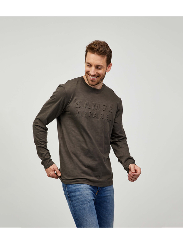 Sam 73 Kaki moška majica z dolgimi rokavi SAM 73 Mindart