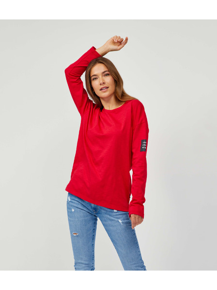 Sam 73 Rdeča ženska osnovna majica z dolgimi rokavi SAM 73 Ariasa