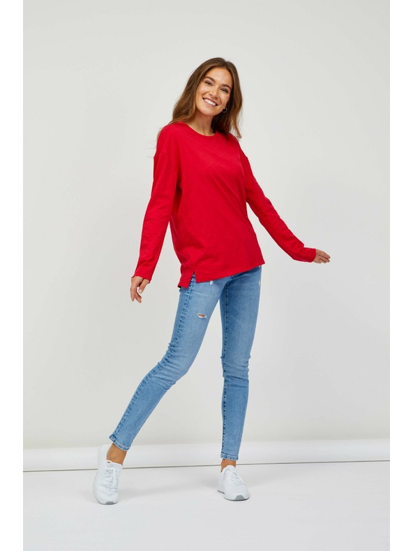 Sam 73 Rdeča ženska osnovna majica z dolgimi rokavi SAM 73 Ariasa