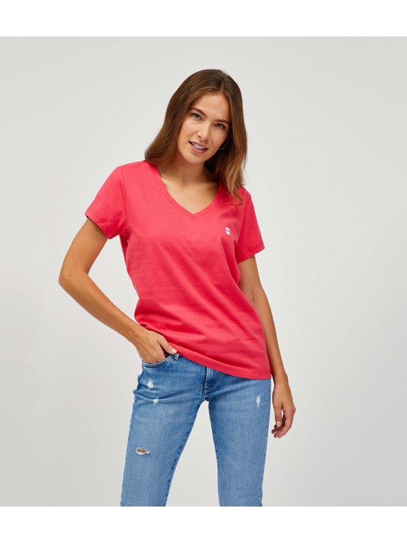 Sam 73 Temno rožnata ženska majica z dolgim rokavom SAM 73 Lumiel