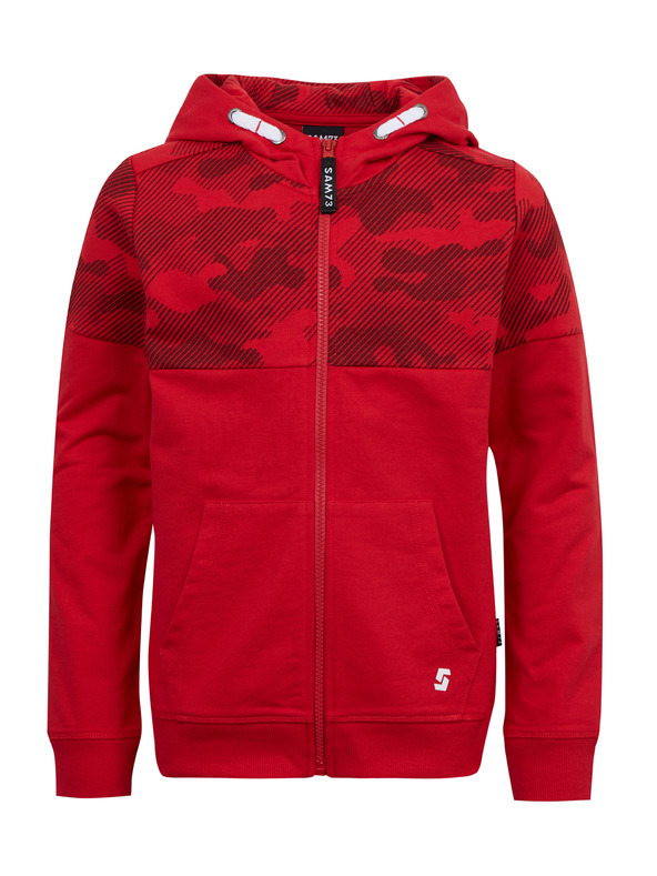 Sam 73 Rdeča fantovska majica s kapuco na zadrgo SAM73 Musgravit