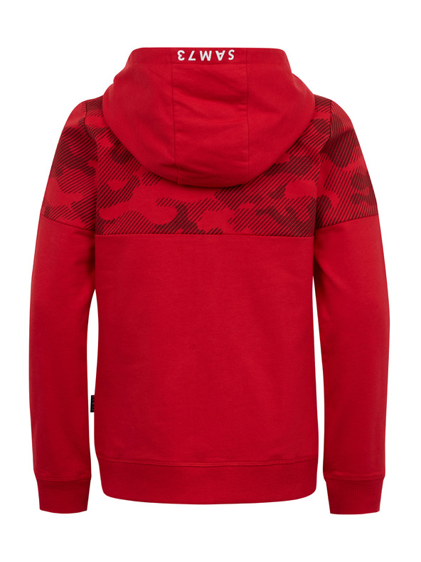 Sam 73 Rdeča fantovska majica s kapuco na zadrgo SAM73 Musgravit