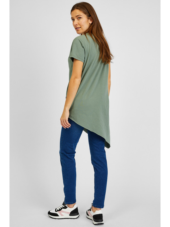 Sam 73 Zelena ženska asimetrična majica SAM73 Lacerta