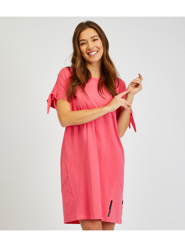 Sam 73 Temno rožnata ženska poletna osnovna obleka SAM73 Tucana