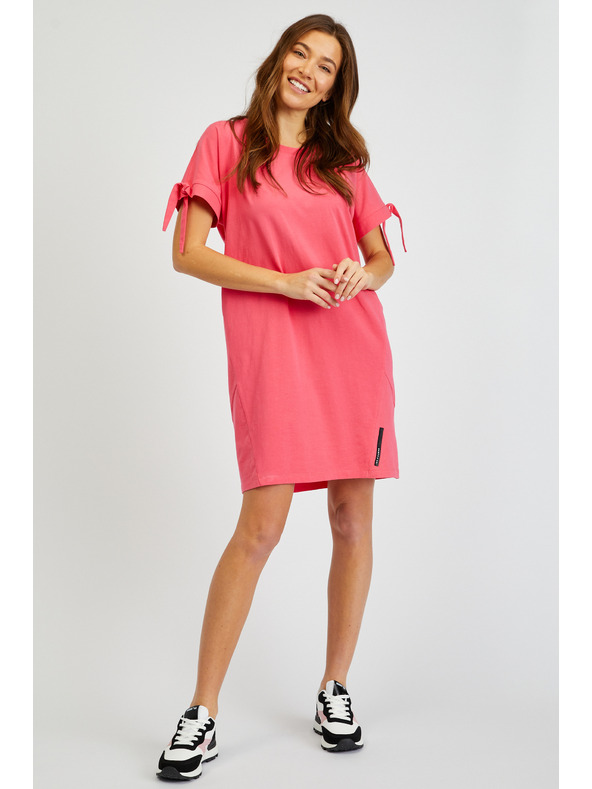 Sam 73 Temno rožnata ženska poletna osnovna obleka SAM73 Tucana